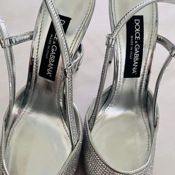 Dolce & Gabbana Lollo 105 Crystal Slingback Pumps - Picture 7 of 16